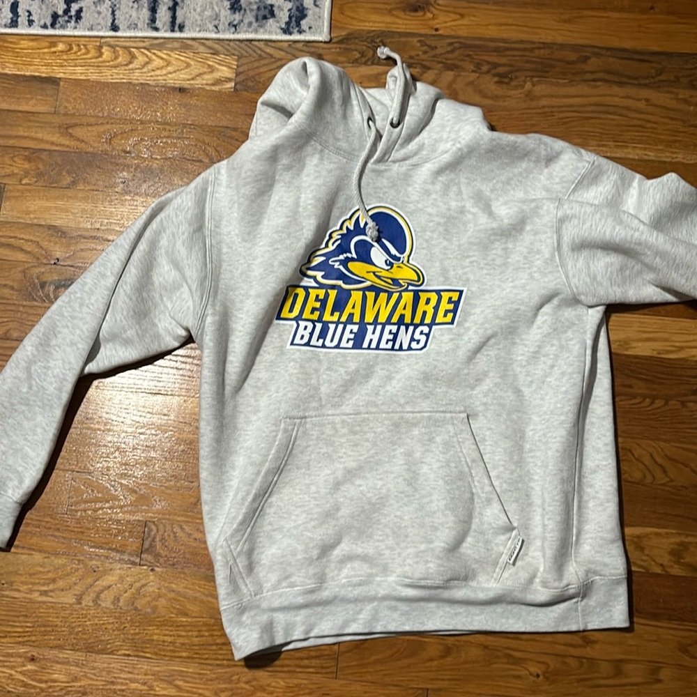 UofDelaware Light Gray Hooded Sweatshirt - Picture 1 of 2
